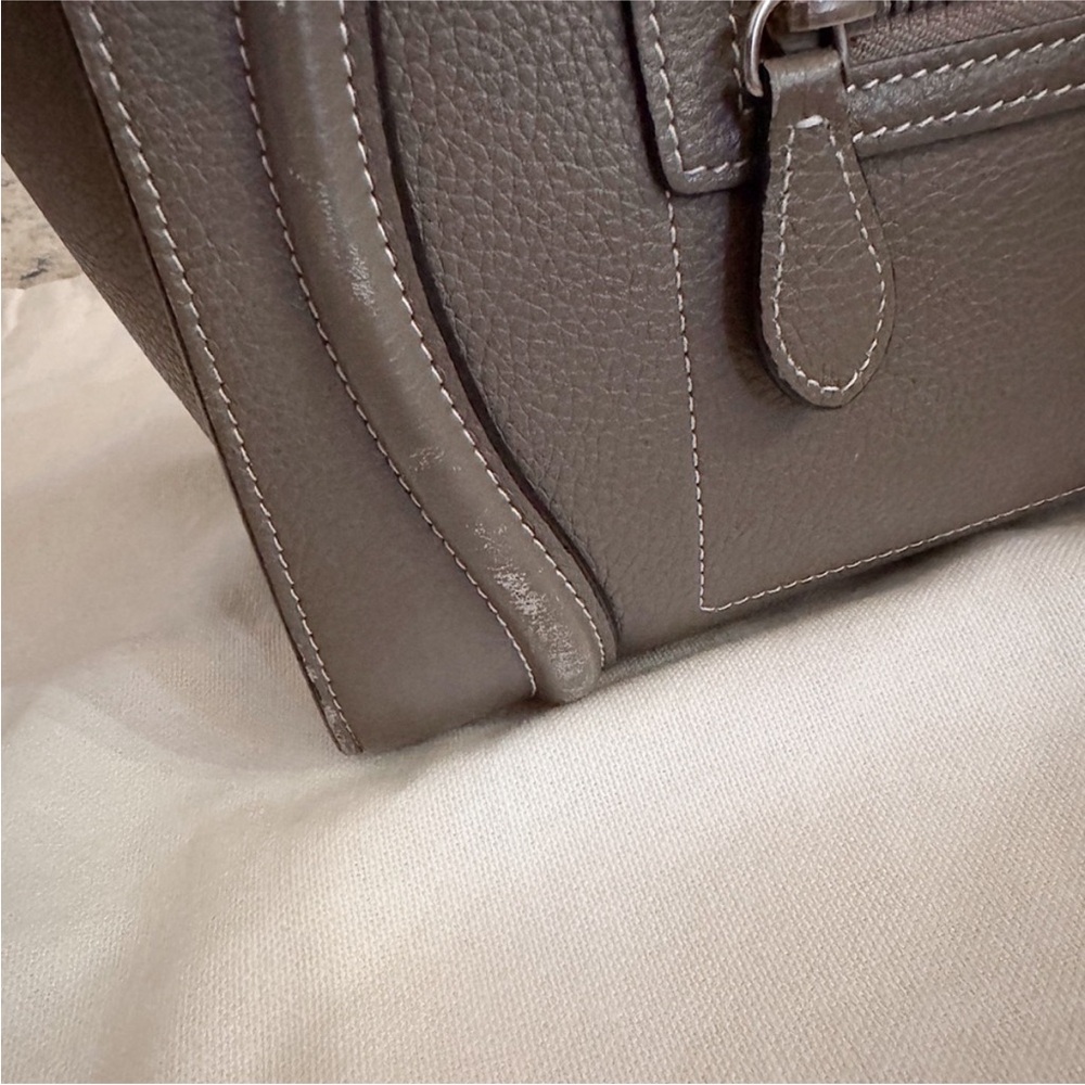 SOLD‼️Celine small luggage top handle satchel Gray taupe Leather Tote Bag - Picture 7 of 16